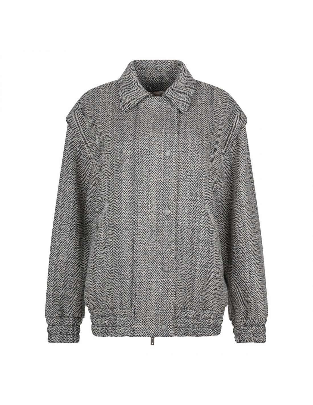 Herringbone wool bomber jacket