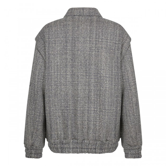 Herringbone wool bomber jacket