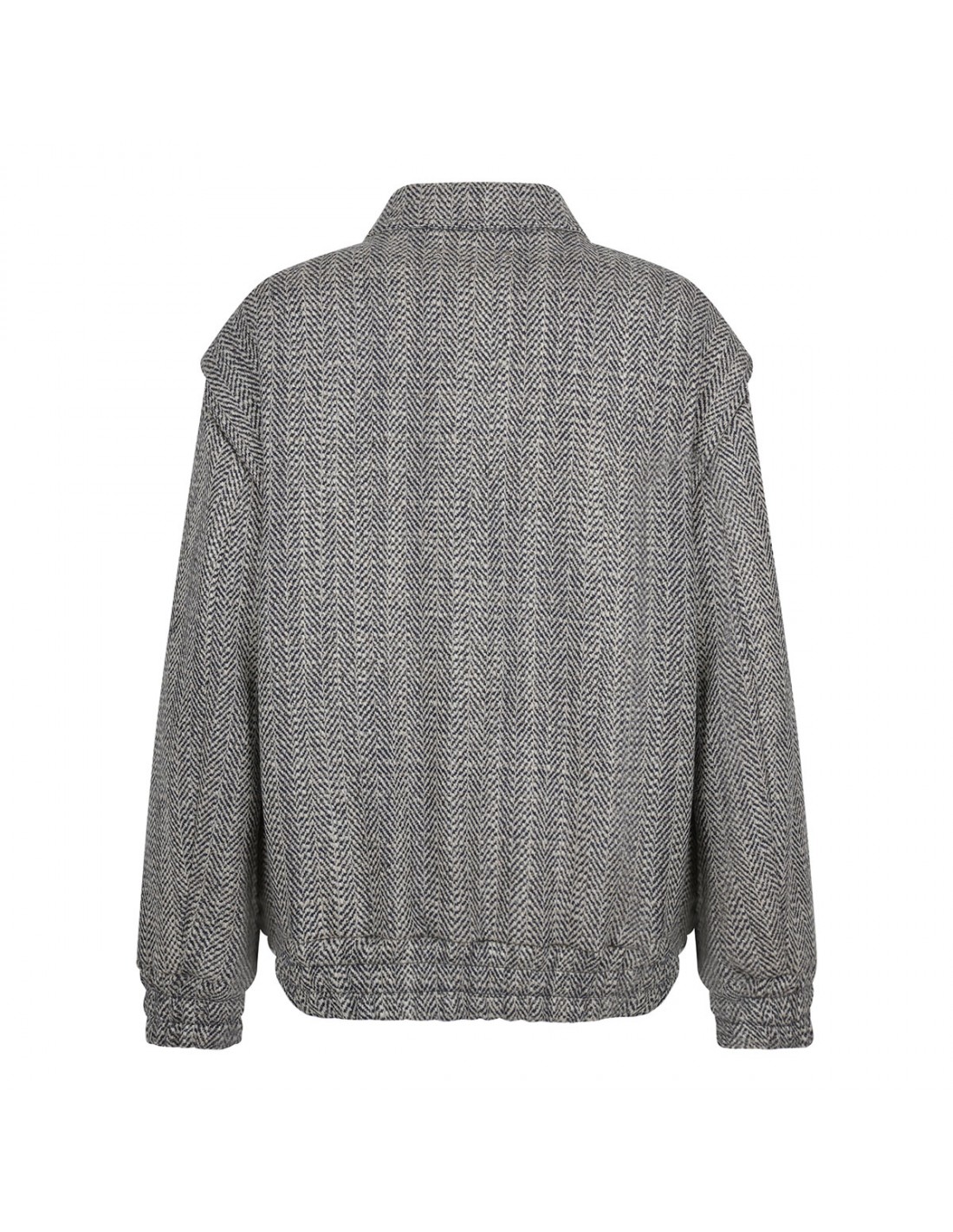 Herringbone wool bomber jacket