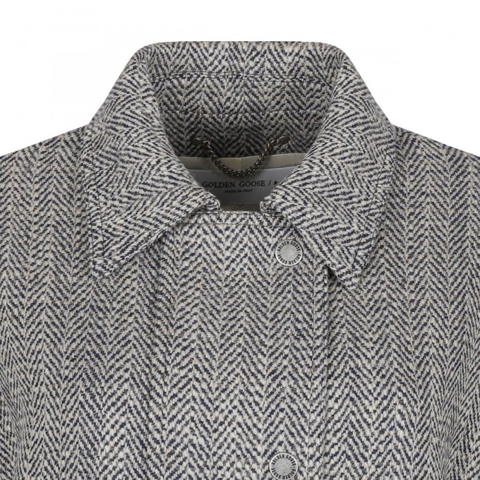 Herringbone wool bomber jacket