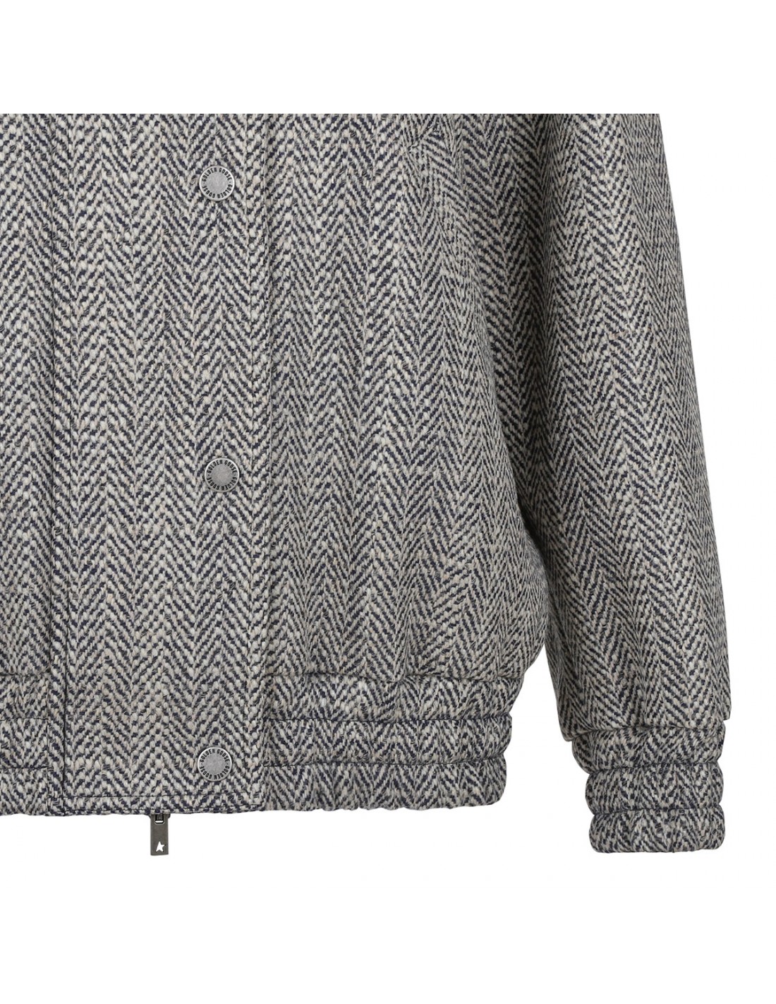 Herringbone wool bomber jacket