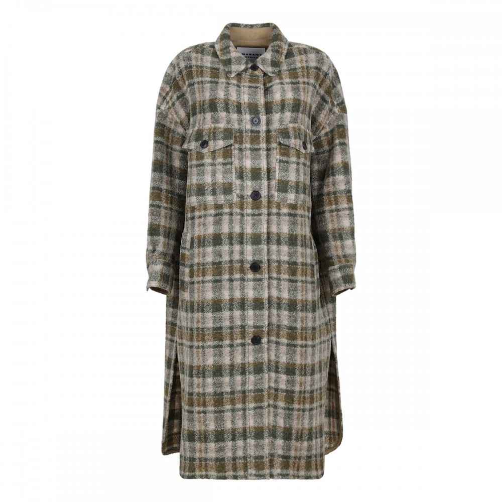 Fontizi check wool blend coat