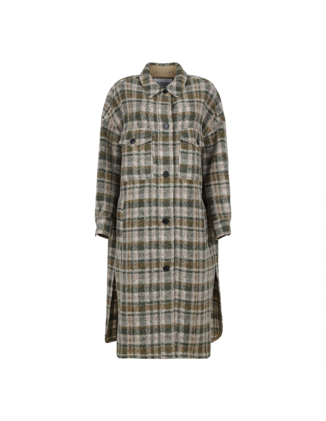 Fontizi check wool blend coat