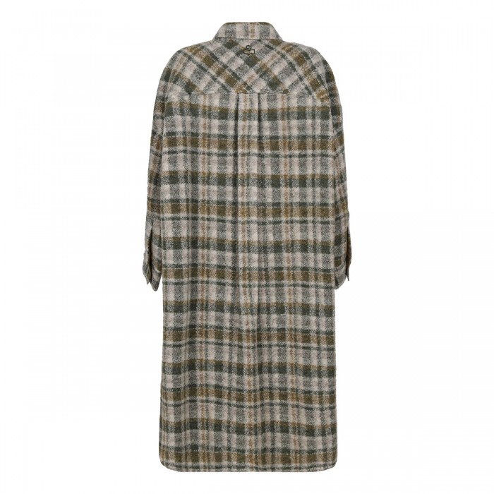 Fontizi check wool blend coat