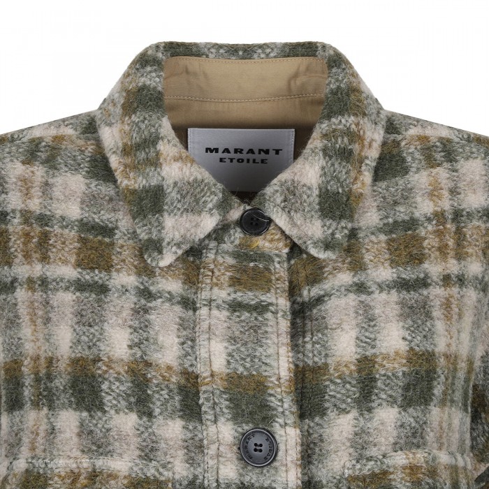 Fontizi check wool blend coat