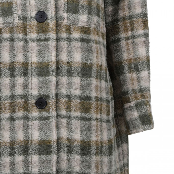 Fontizi check wool blend coat