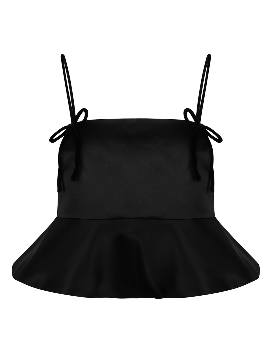 Black duchesse satin top