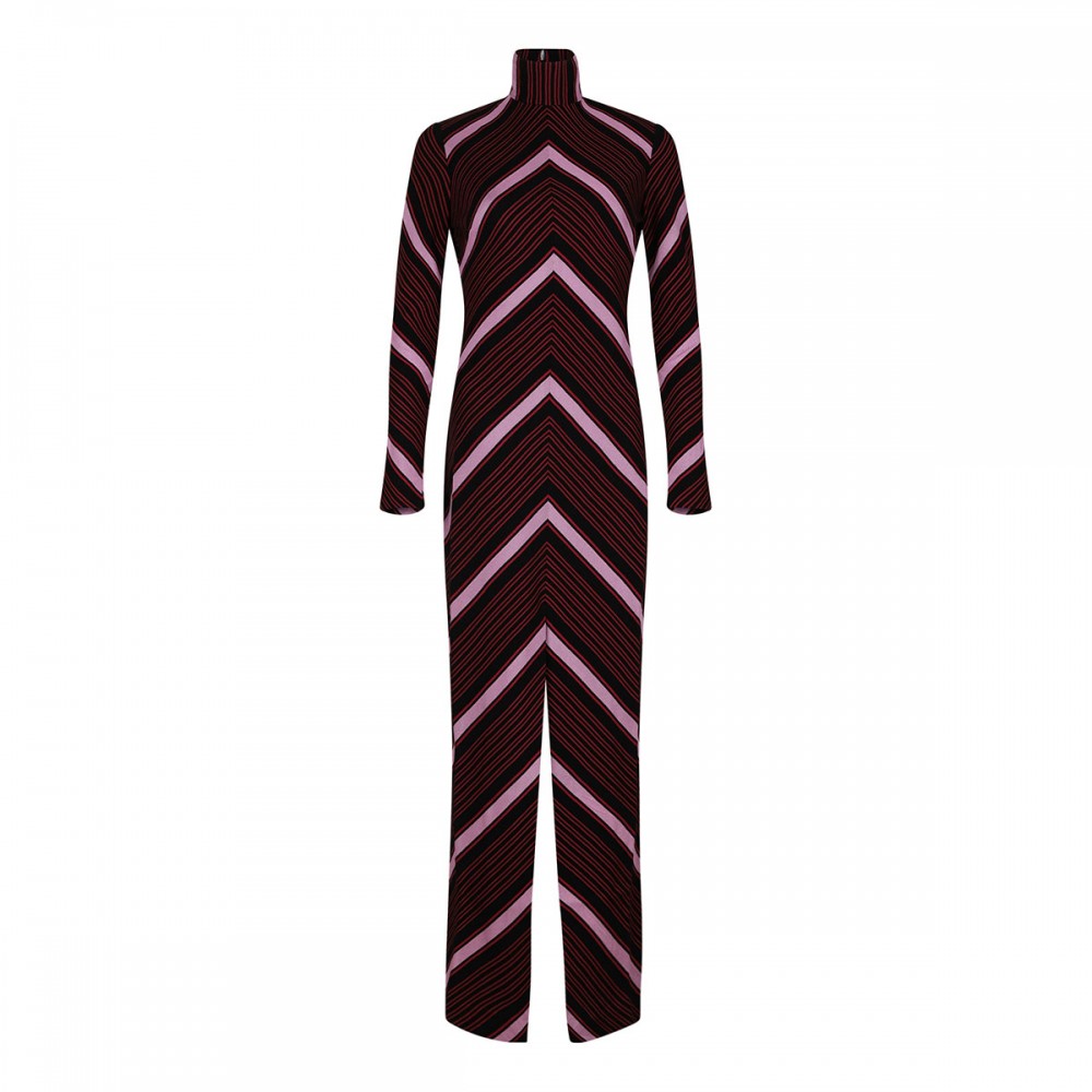 Chevron knit maxi dress