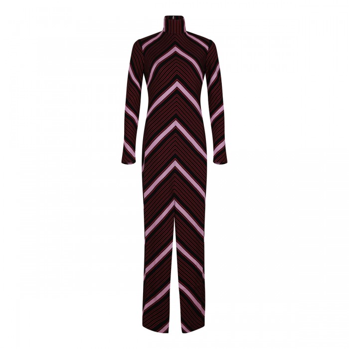 Chevron knit maxi dress