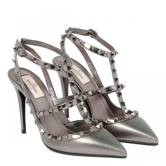 Rockstud ankle strap pumps