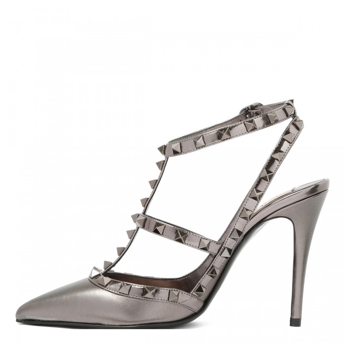 Rockstud ankle strap pumps