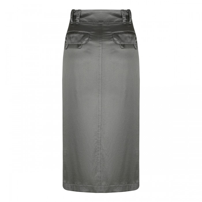 Silk crepe de chine pencil skirt