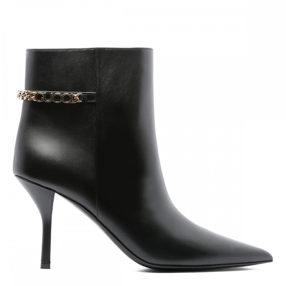 Signoria black leather booties