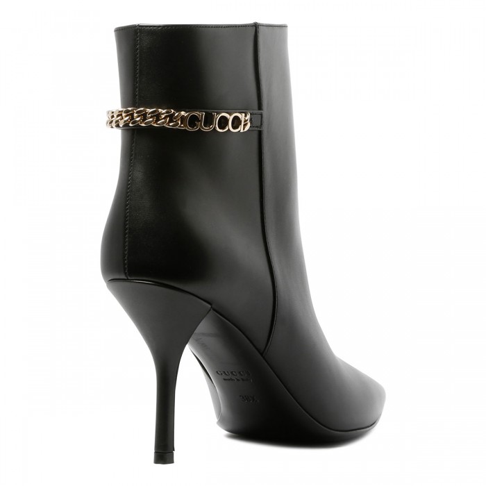 Signoria black leather booties