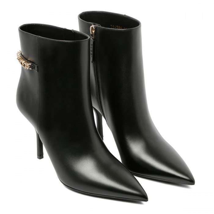 Signoria black leather booties