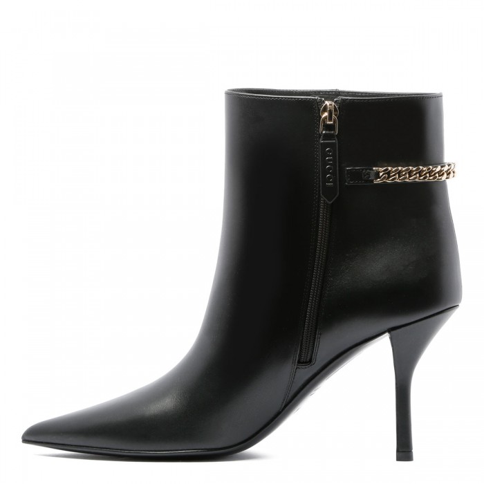 Signoria black leather booties