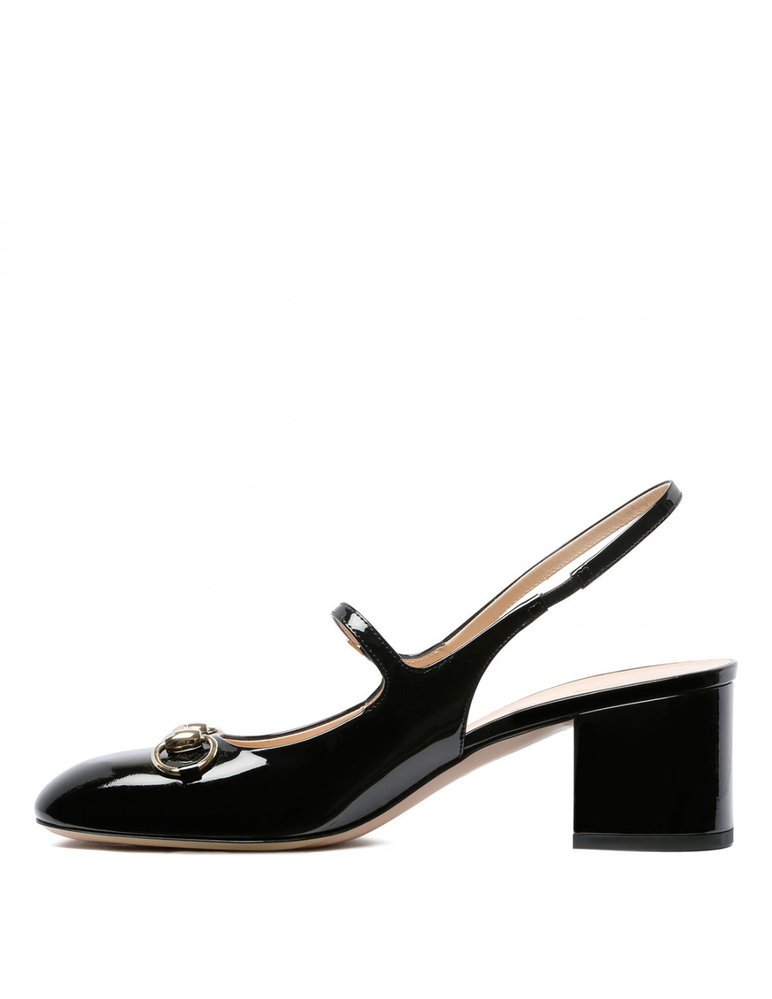 Horsebit patent pumps