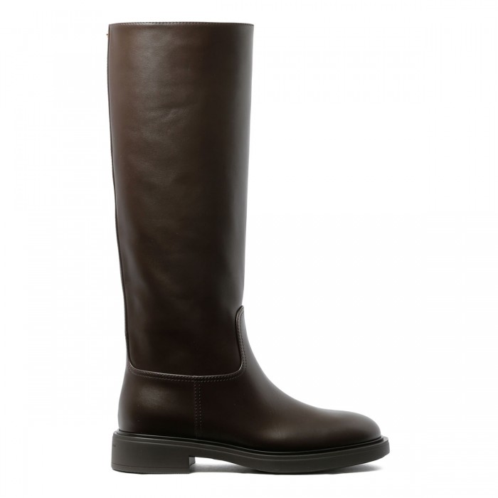 Moka-hue leather boots