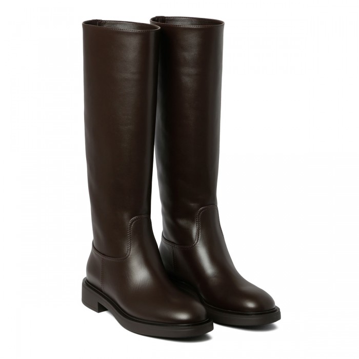 Moka-hue leather boots