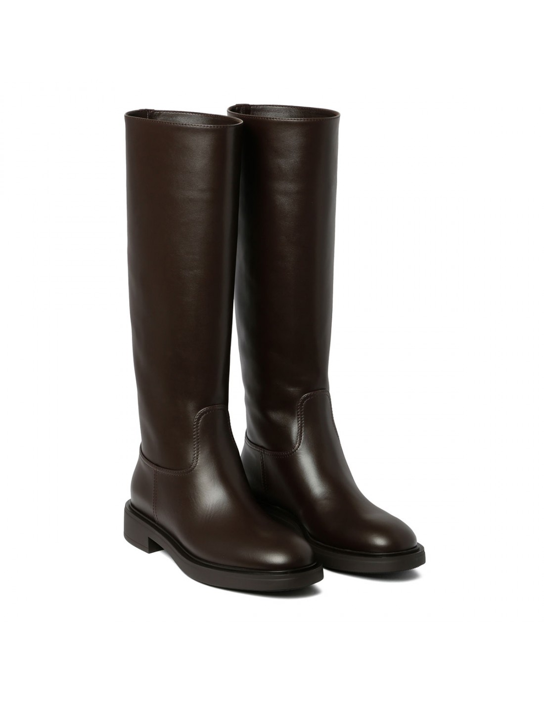 Moka-hue leather boots