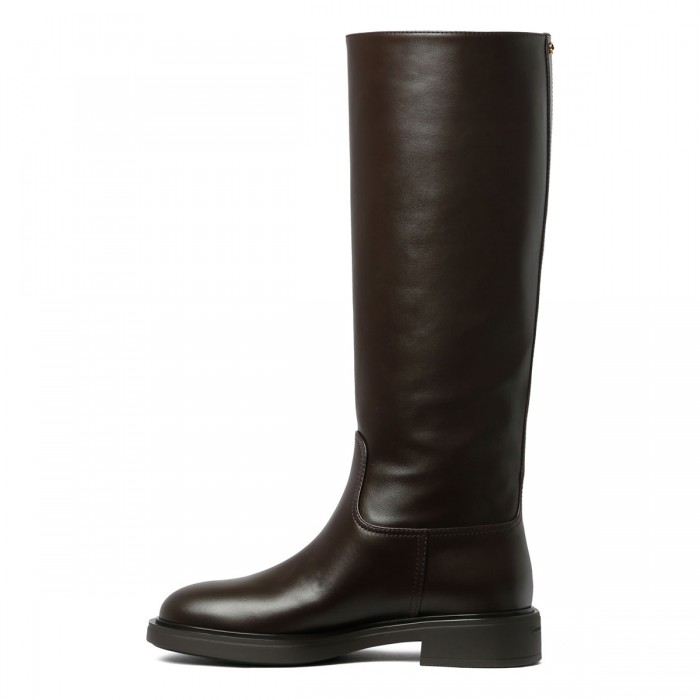 Moka-hue leather boots