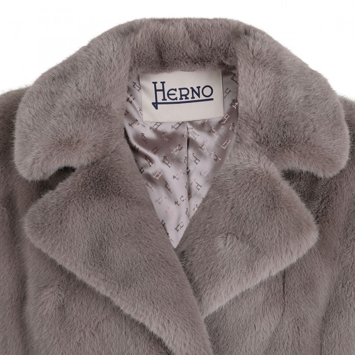 Faux mink fur coat