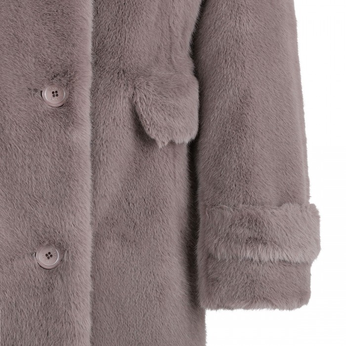 Faux mink fur coat