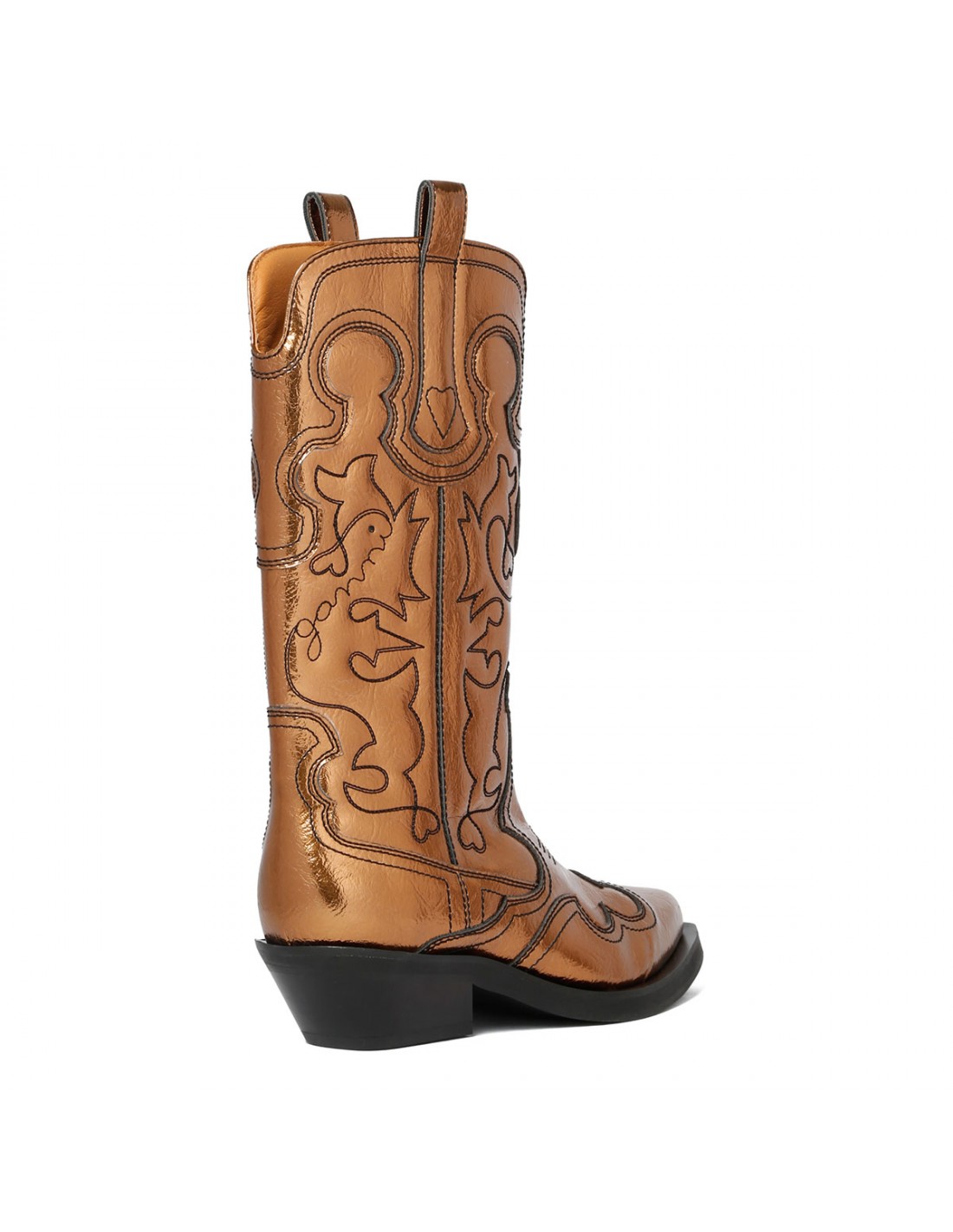 Bronze mid shaft embroidered Western...