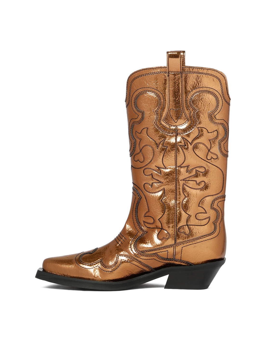 Bronze mid shaft embroidered Western...