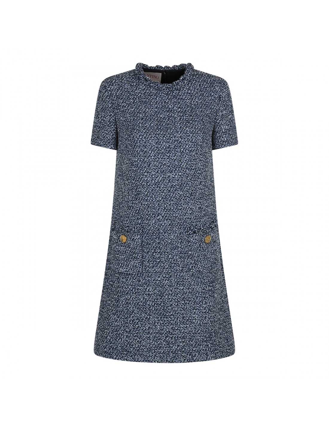 Denim blue hue tweed mini dress