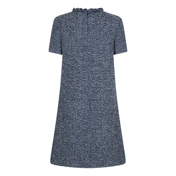 Denim blue hue tweed mini dress