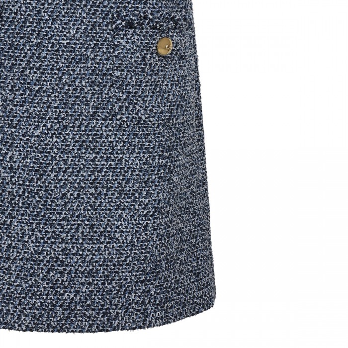 Denim blue hue tweed mini dress