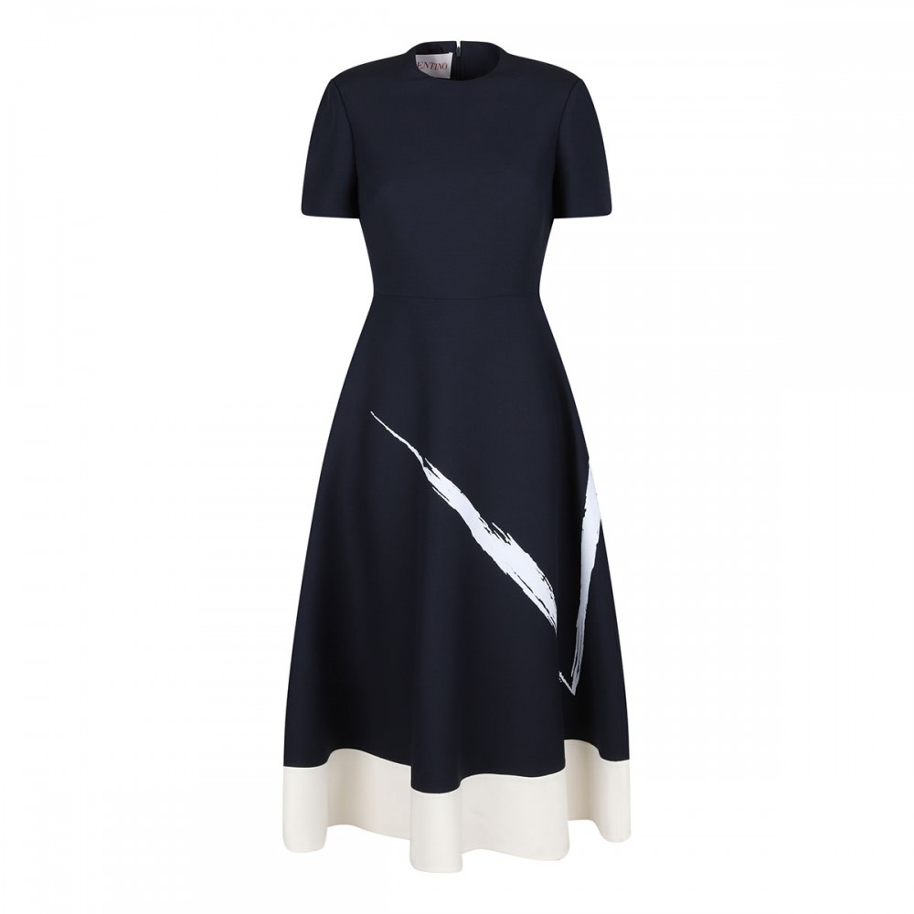 Navy midi dress