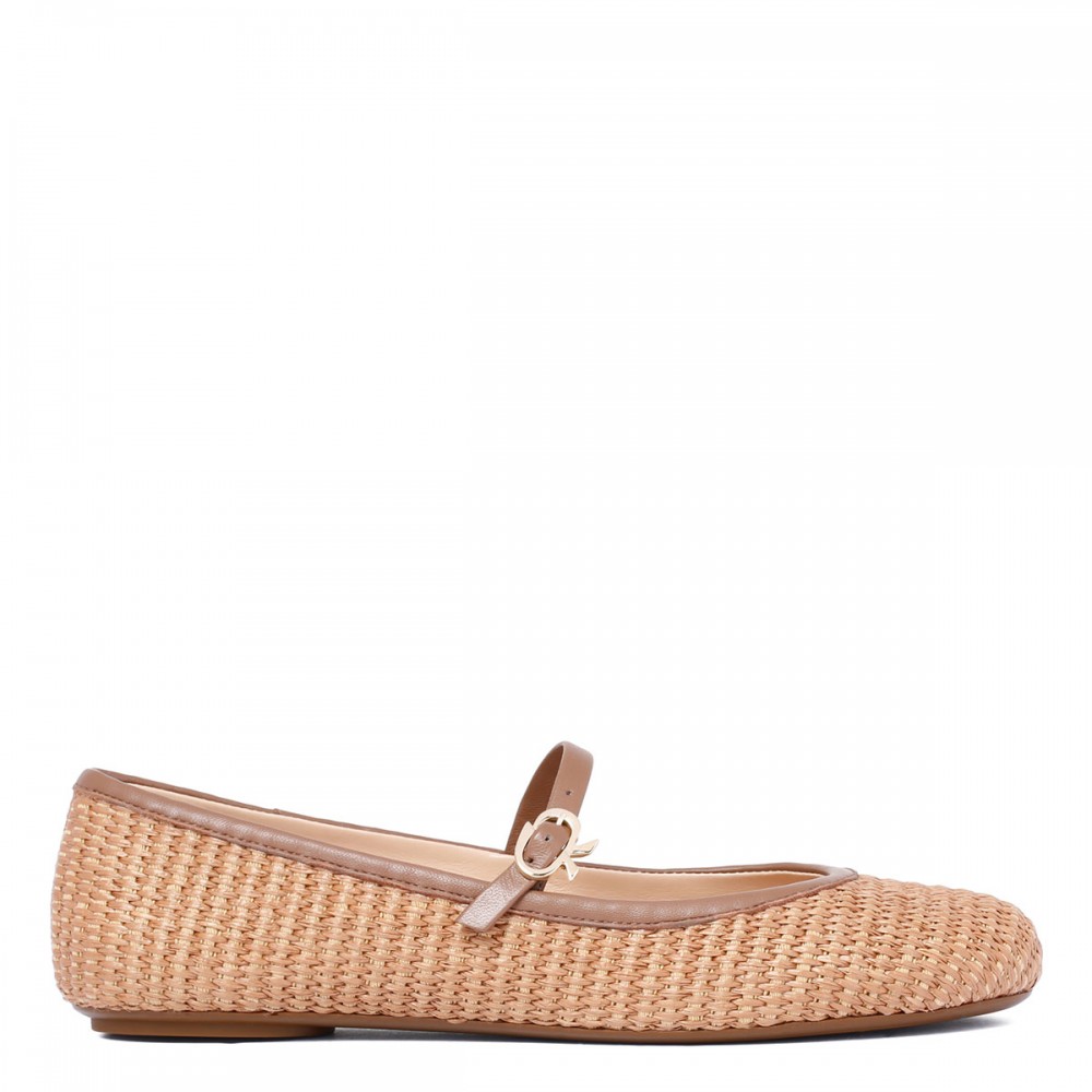 Carla woven raffia ballerinas