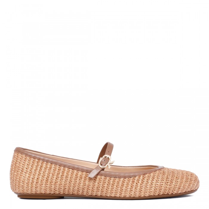 Carla woven raffia ballerinas