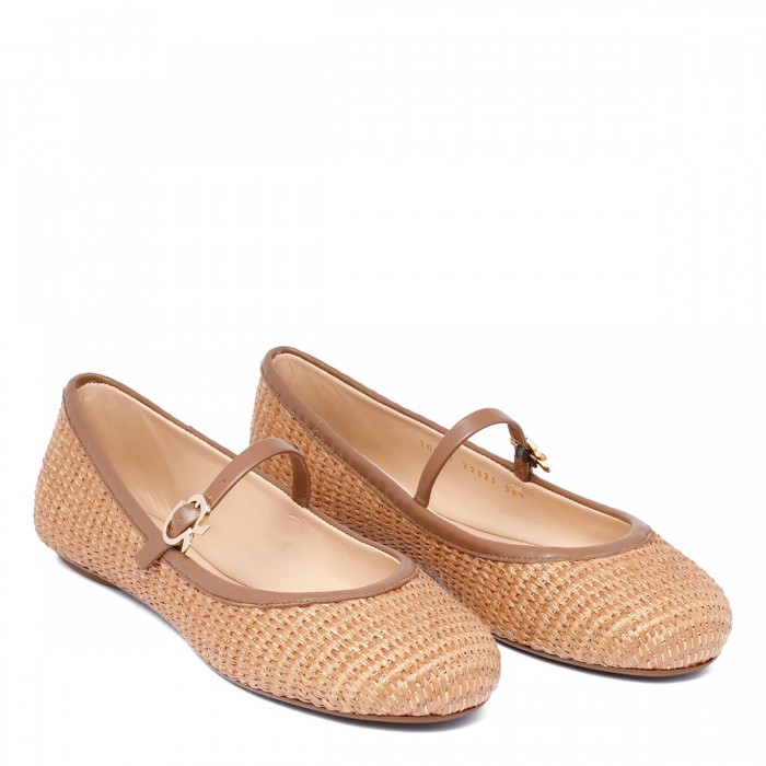 Carla woven raffia ballerinas