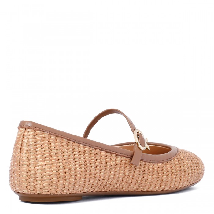 Carla woven raffia ballerinas