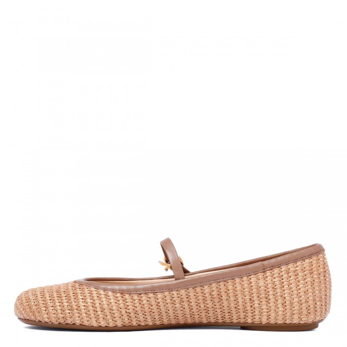 Carla woven raffia ballerinas