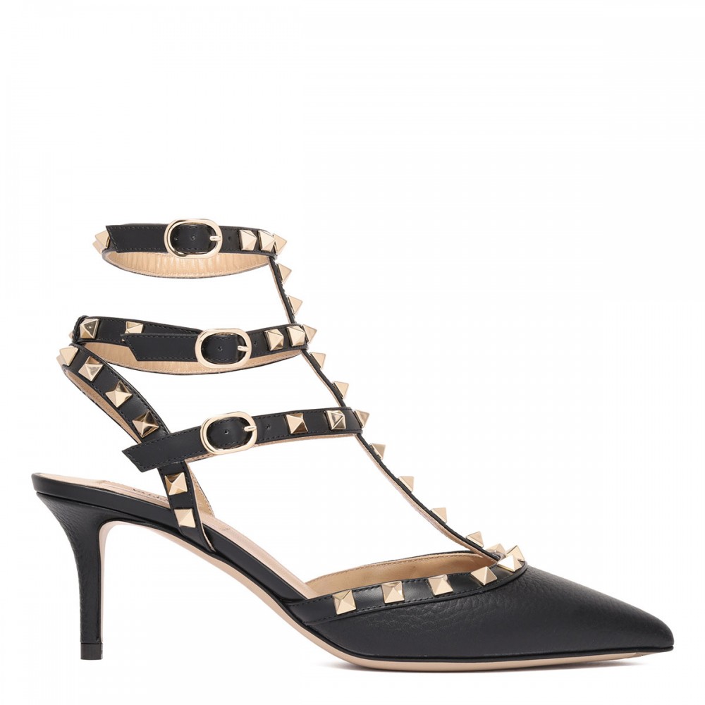 Rockstud ankle strap pumps