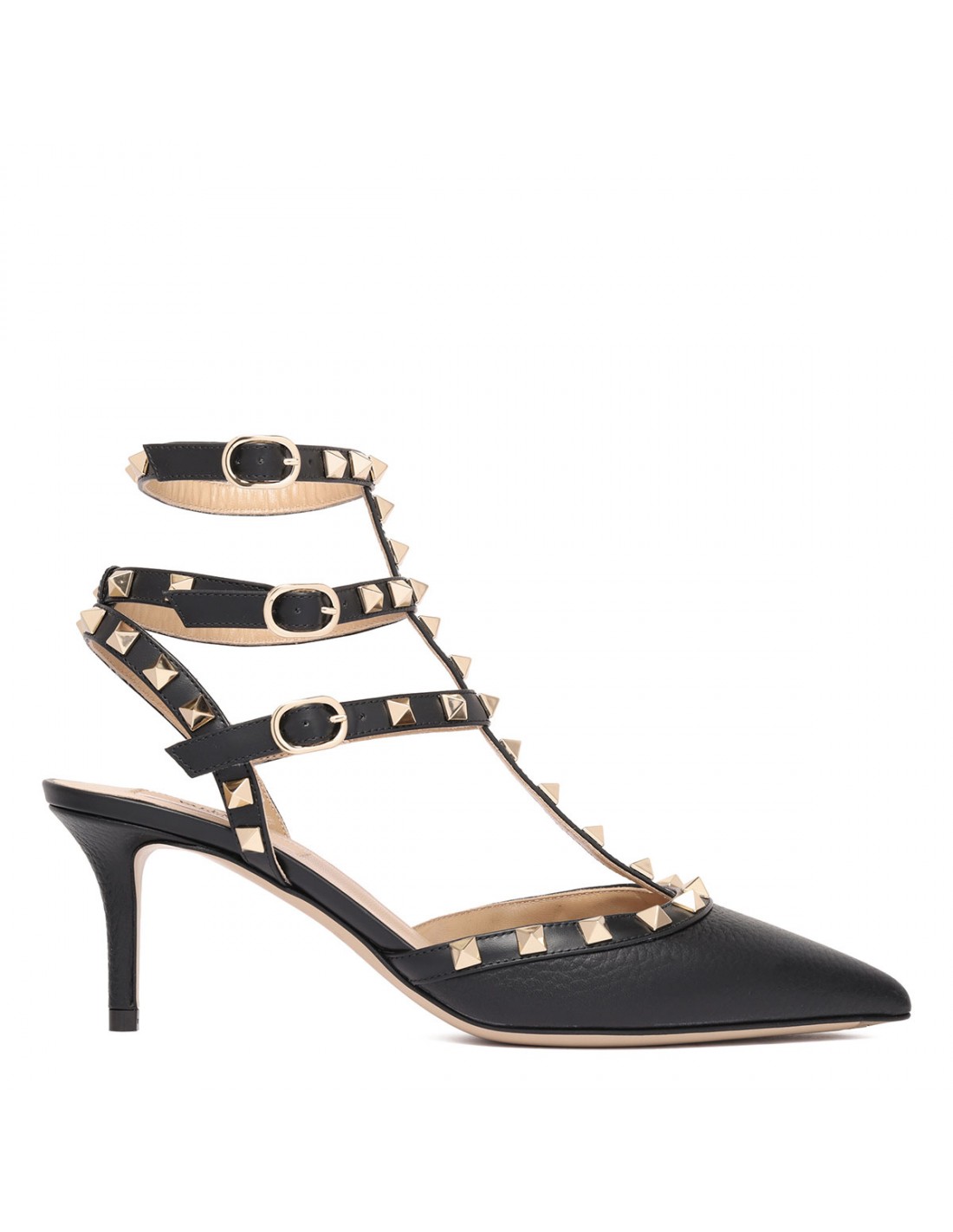 Rockstud ankle strap pumps