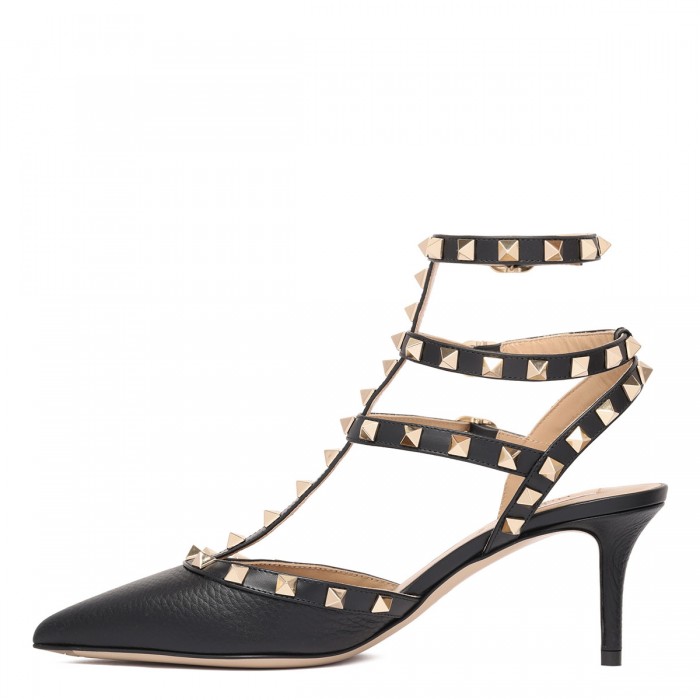 Rockstud ankle strap pumps