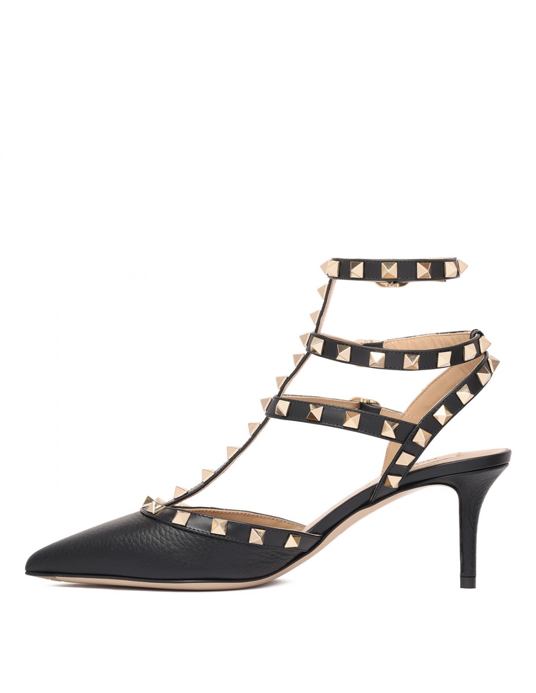 Rockstud ankle strap pumps