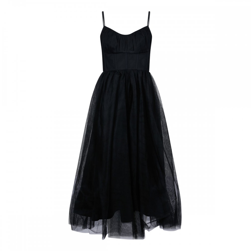 Tulle corset midi dress