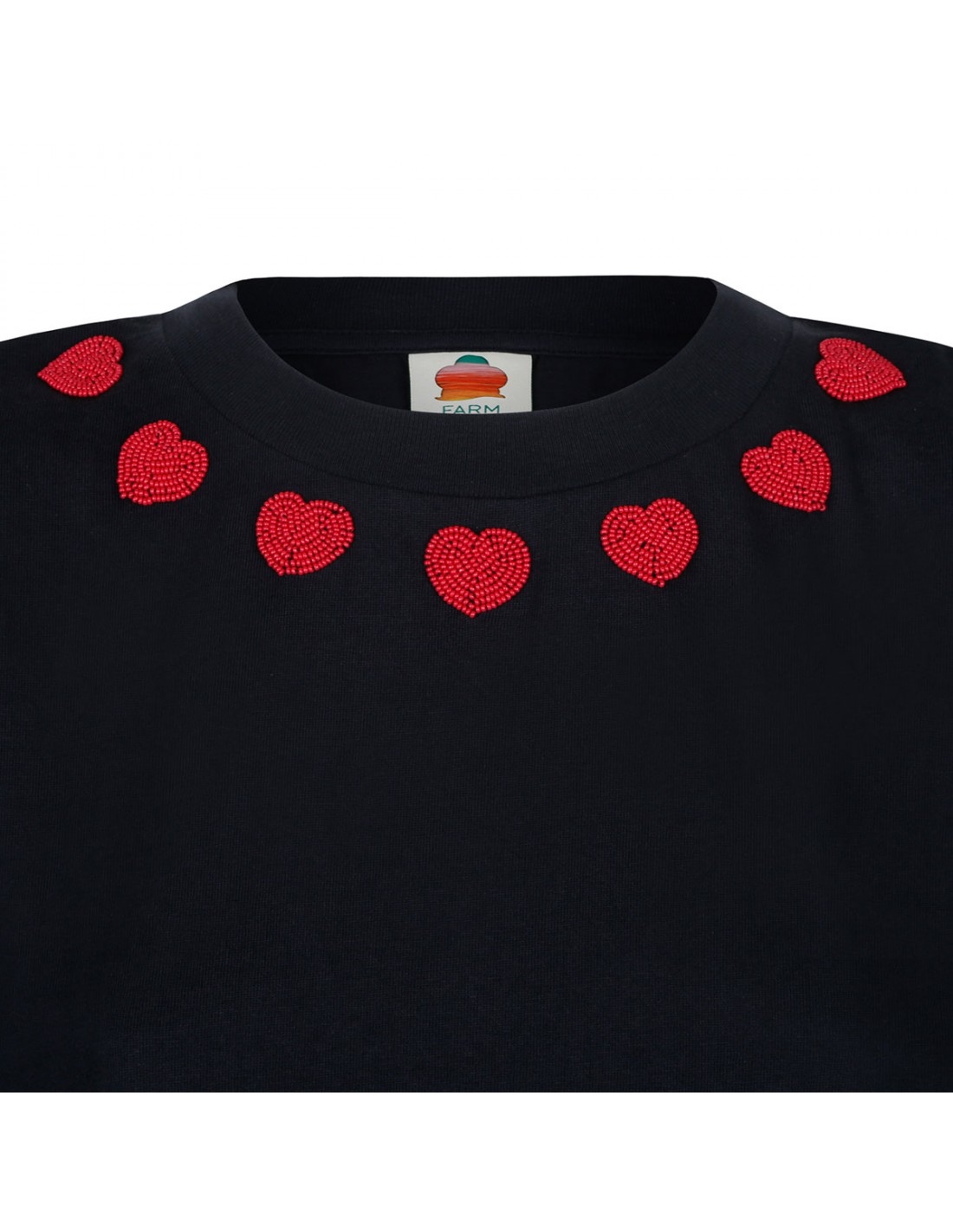 Black beaded hearts top