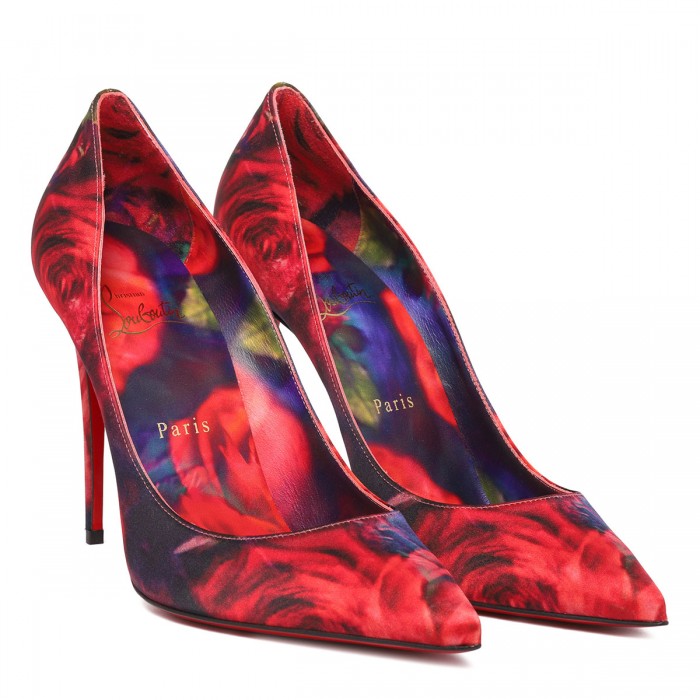 Kate 100 roses printed crepe pumps