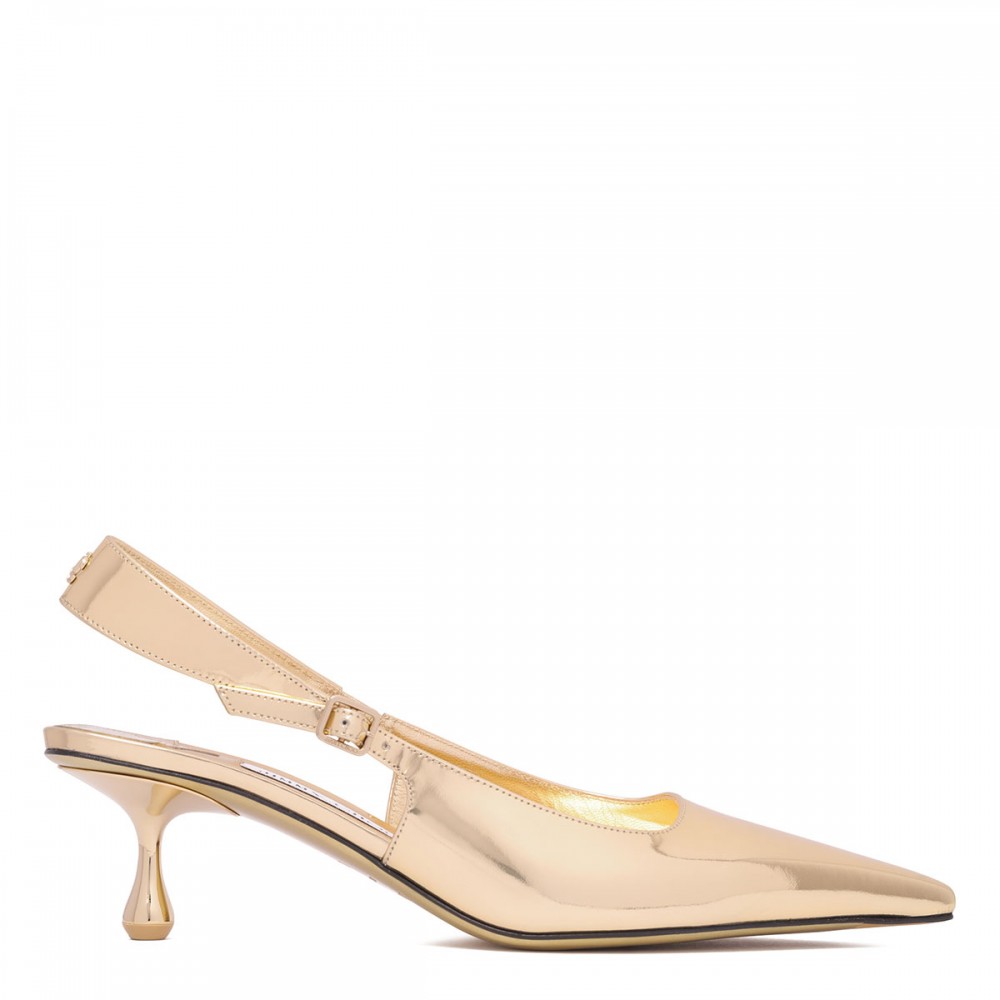 Amel 50 gold-hue slingback pumps