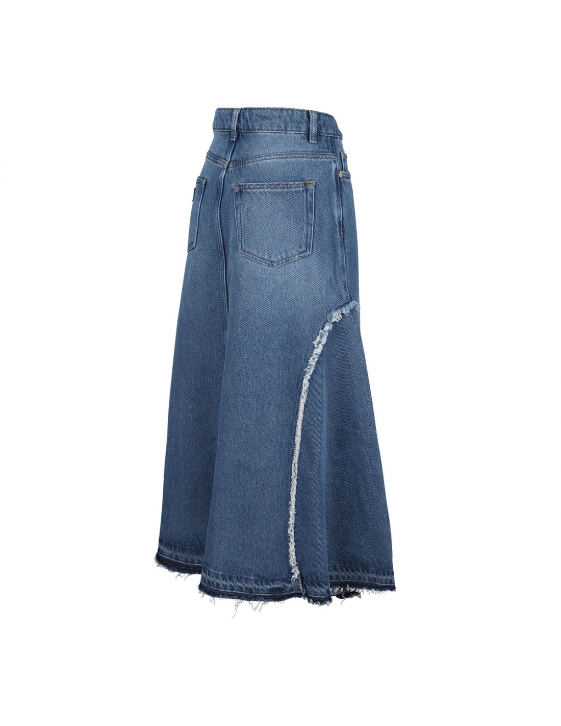 Blue heavy denim midi skirt