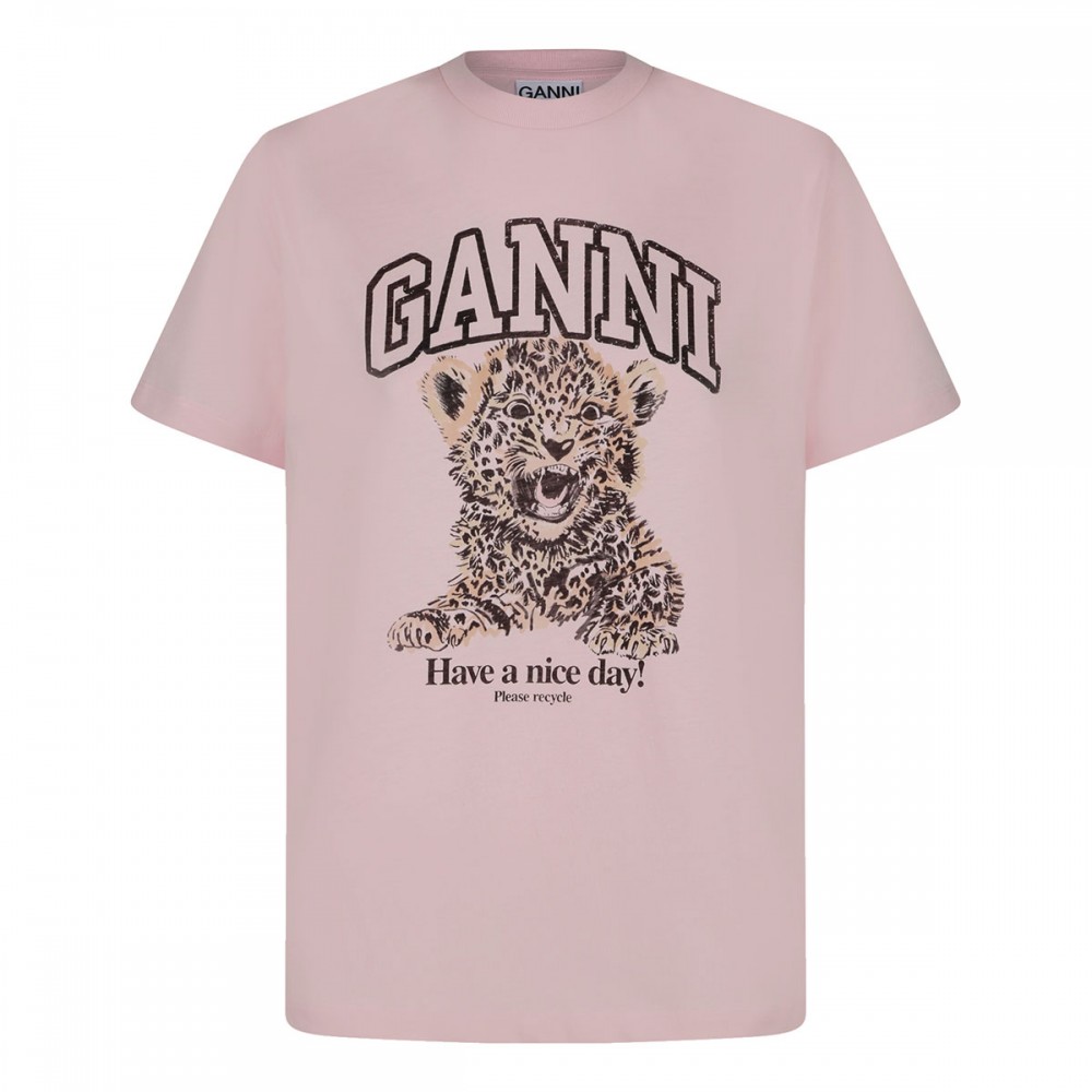 Pink jersey leopard T-shirt