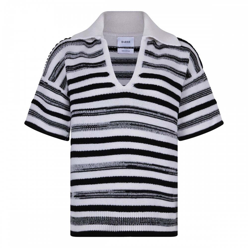 Striped knit polo