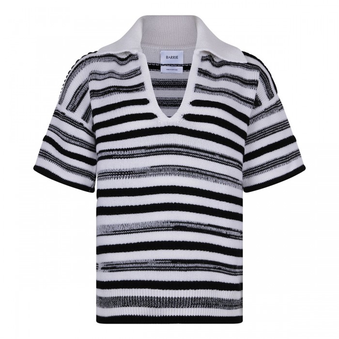 Striped knit polo